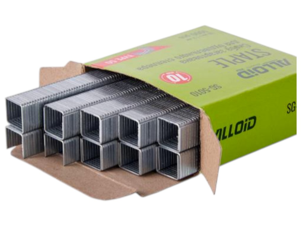 Скоби Alloid Pro, 10 мм х 1.2 мм, тип 50, загартована сталь, для степлера, 1000 штук