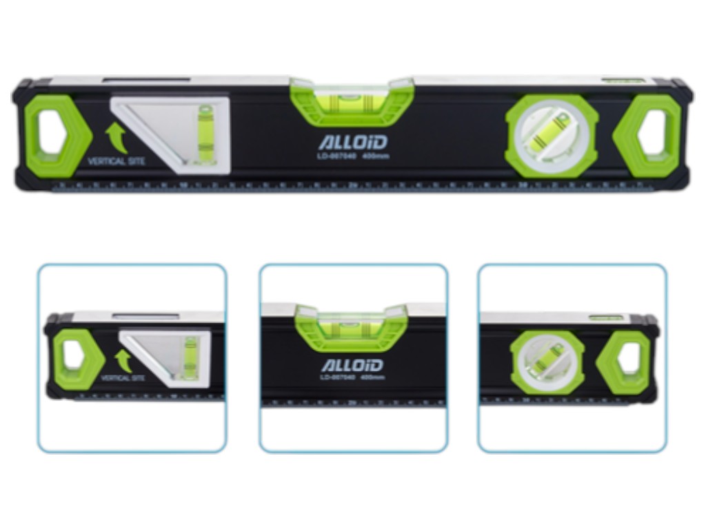 Рівень Alloid Pro, 40 см, 3 капсули, бічне вікно, магнітна основа