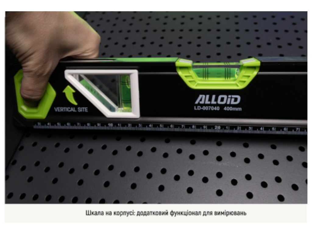 Рівень будівельний Alloid Pro, 100 см, 3 капсули, з магнітом та бічним вікном