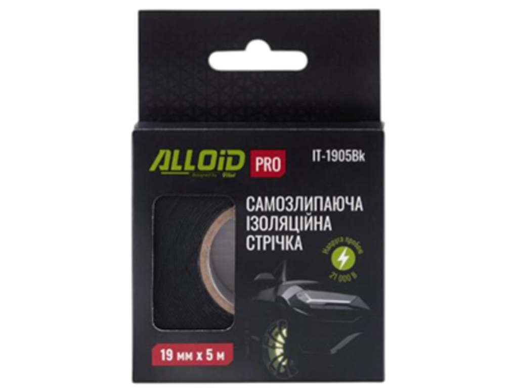 Лента изоляционная самослипающая Alloid Pro, 19 мм х 5 м, цвет чёрный