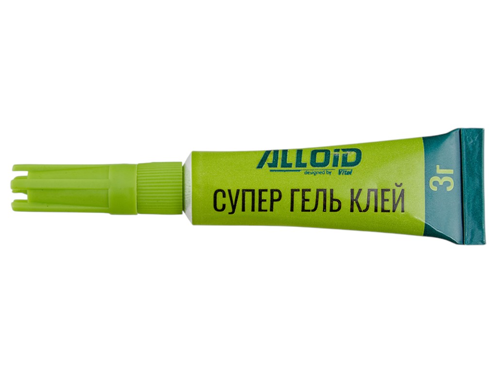 Клей-гель Alloid, цианоакрилатный, тюбик с узким носиком, пластик, 3г, цвет зеленый