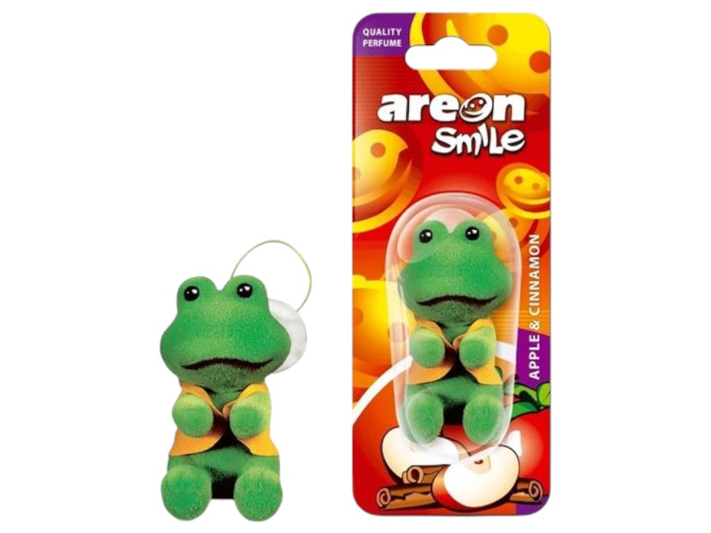 Освежитель воздуха Areon Smile Toys, жабка, аромат яблоко и корица, игрушка-подвеска, 75×90×40мм