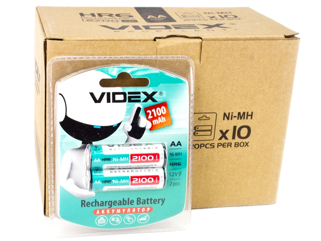 Акумулятор Videx Rechargeable AA 2100 mAh (ціна за блістер 2 шт) 4820118291796