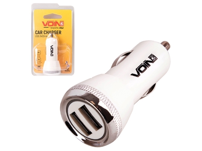 Автомобільний зарядний пристрій VOIN C-2402W 2USB (12 / 24V - 5V 2,4A)