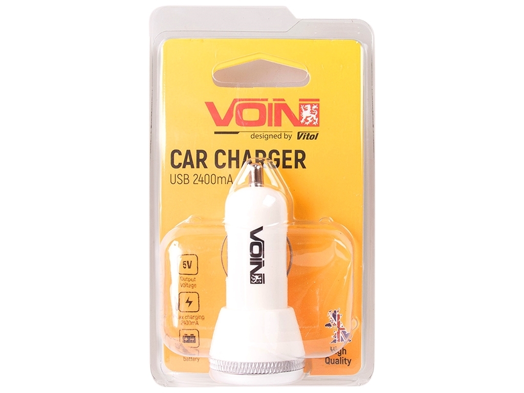 Автомобільний зарядний пристрій VOIN C-2402W 2USB (12 / 24V - 5V 2,4A)