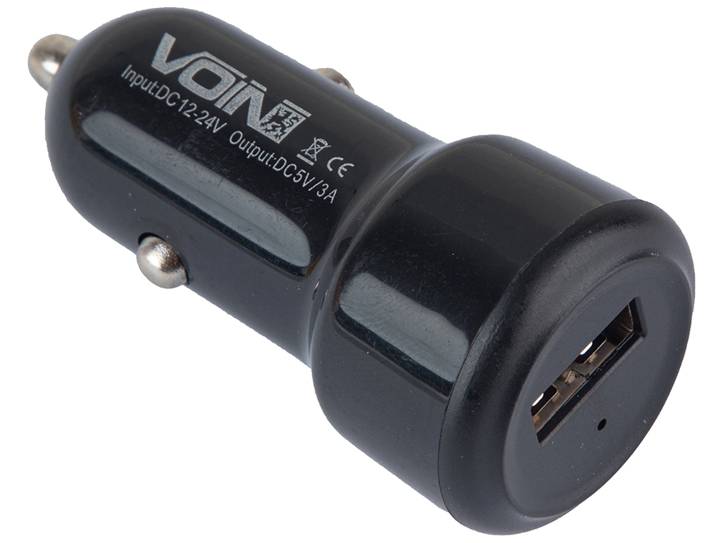 Автомобільний зарядний пристрій VOIN C-36209, 1USB (12/24V - 5V 3,0A)