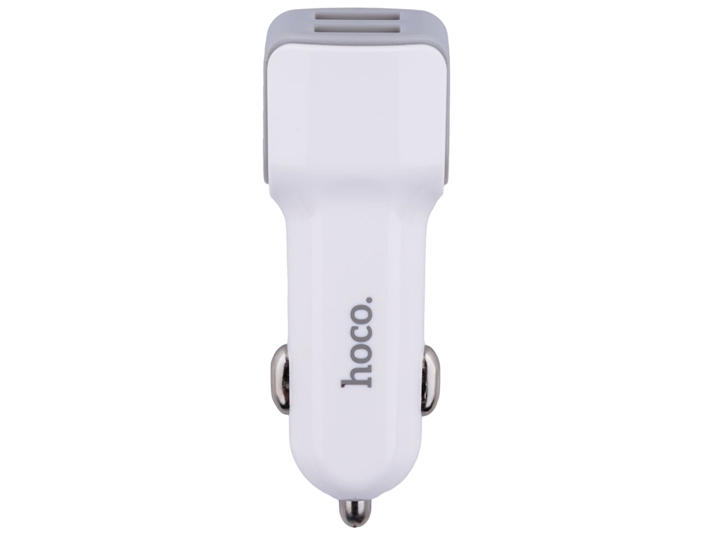 Автомобільний Зарядний Пристрій Hoco Z23 2USB Lightning, Колір Білий