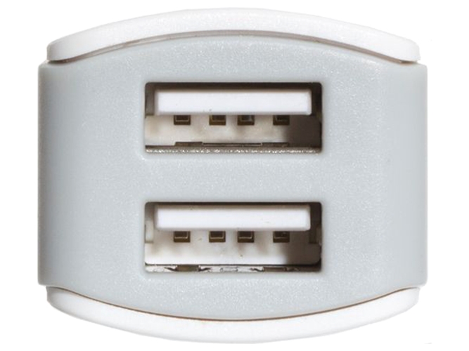 Автомобільний Зарядний Пристрій Hoco Z23 2USB Lightning, Колір Білий