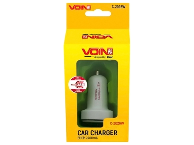 Автомобільний зарядний пристрій VOIN, C-2026W, 2USB (12/24V - 5V 2,4A)