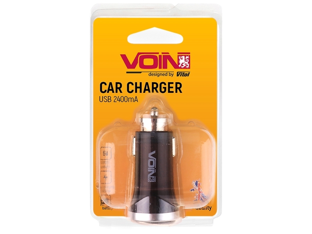 Автомобільний зарядний пристрій VOIN C-2411BK 2USB (12 / 24V - 5V 2,4A)