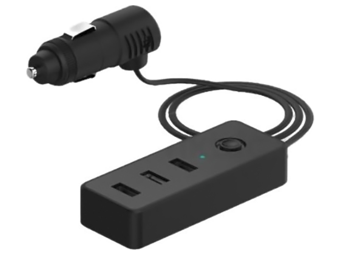 Автомобільний зарядний пристрій VOIN, C-4416, 3USB (12/24V - 5V 2,4А + 2х1А) дріт 1м