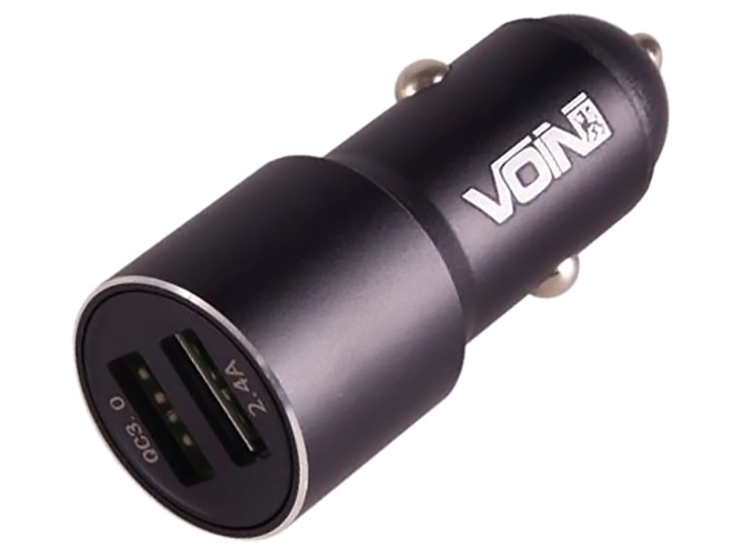 Автомобільний зарядний пристрій VOIN C-30207Q, 2USB QC3.0 (12/24V - Port 1-5V*3A/9V*2A Port 2-5V*2.4