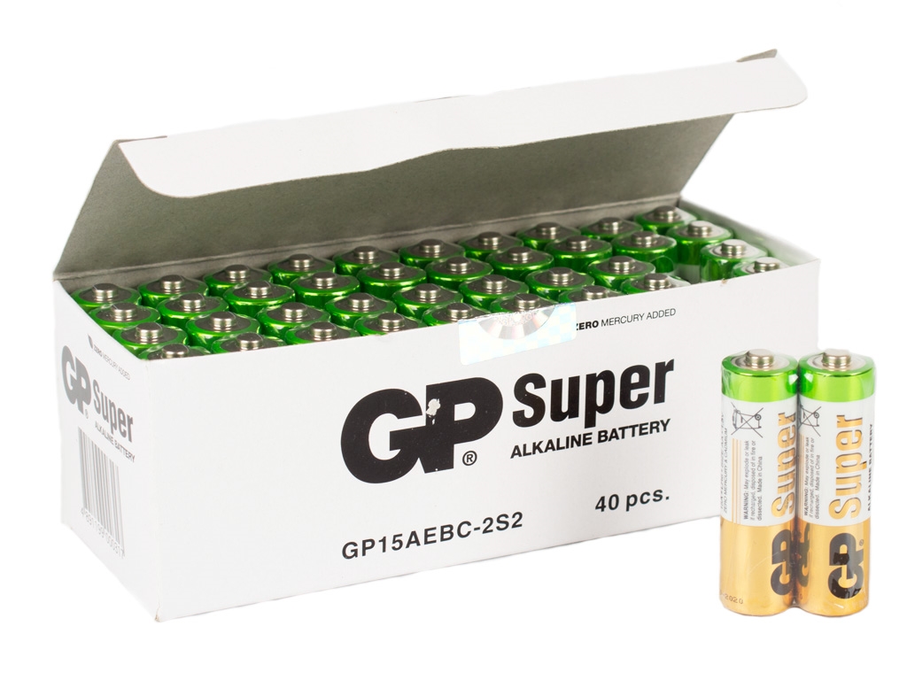 Батарейка алкалиновая GP Super Alkaline, 1.5V, AA, LR6 (цена за спайку 2шт) 