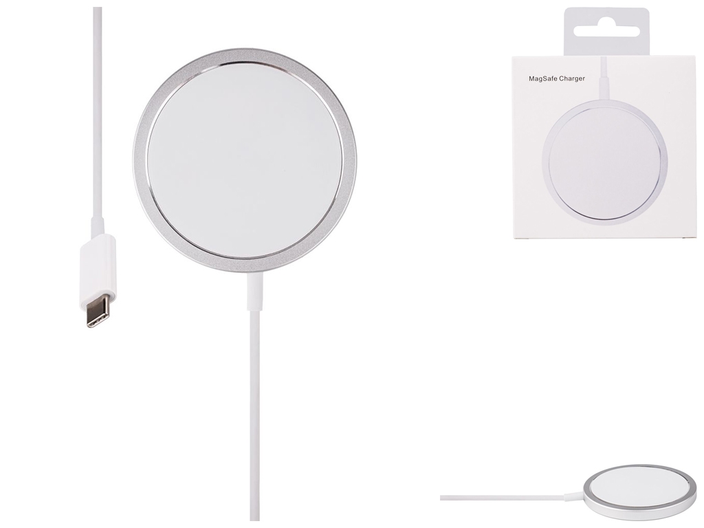 Бездротовий Зарядний Пристрій MagSafe USB-C 15W NO LOGO, Бiлий