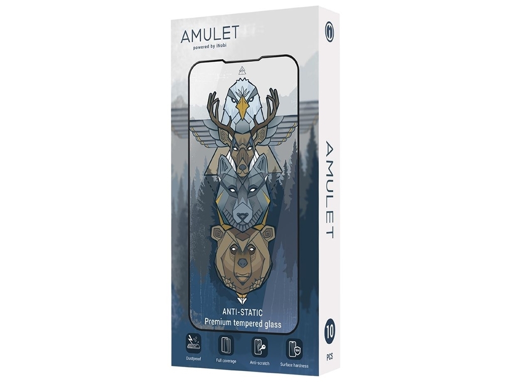 BOX 10 шт Защитное стекло Amulet 2.5D HD Antistatic for iPhone X/XS/11 Pro, Black