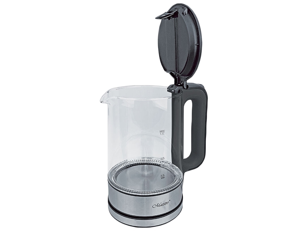 Чайник электрический Maestro BLACK стеклянный 220-240В, 50Гц, 2200Вт 1,7л