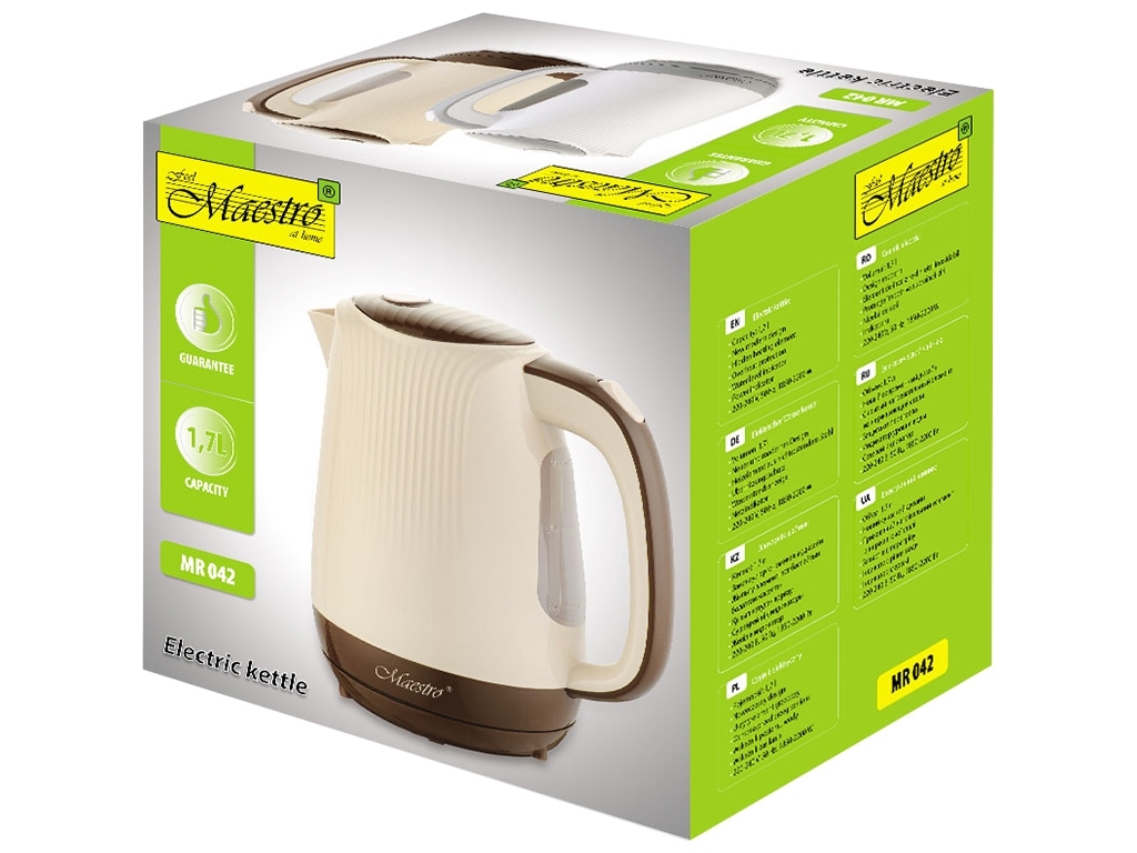 Чайник електричний Maestro WHITE 220-240В, 50Гц, 1850-2000Вт 1,7л