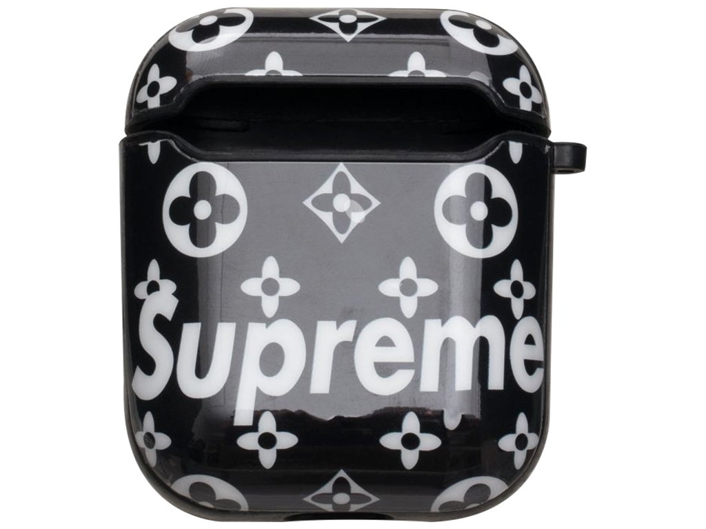 Футляр для Наушников Airpods 1/2 Glossy Brand, 04, Supreme black