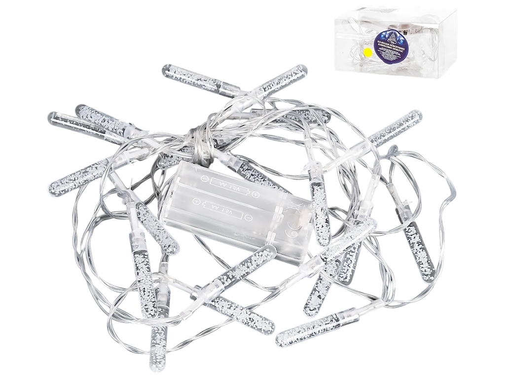 Гирлянда светодиодная Firefly, белая, 3м, 20led, 2AA