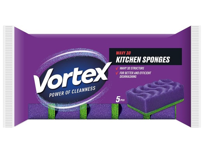 Губки кухонні Vortex 3D wave, 5шт