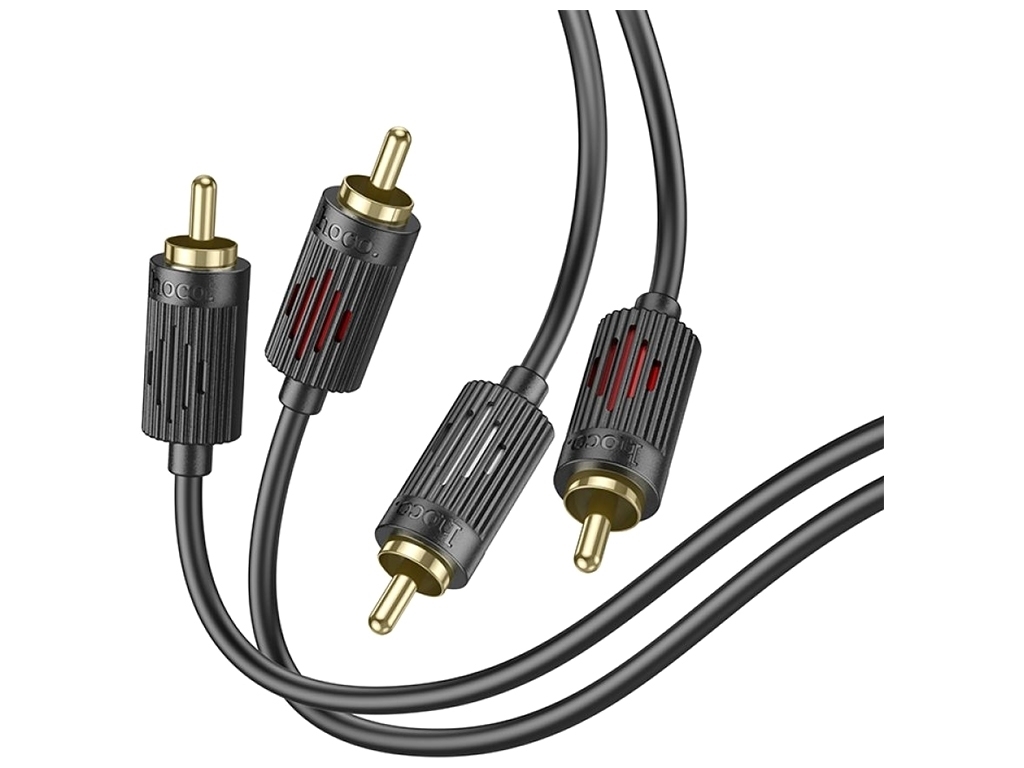 Кабель Aux Hoco UPA29 dual RCA to dual RCA 1.5m Колір Чорний