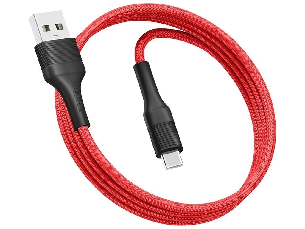 Кабель USB Ridea RC-M122 Fila Type-C 3A, Красно-Чёрный