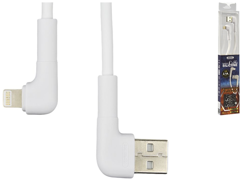 Кабель USB Remax RC-014i Tenky Lightning, Бiлий