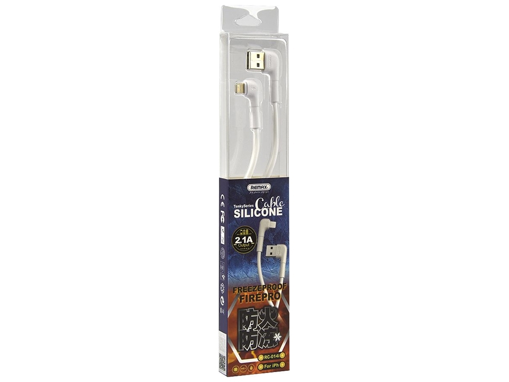 Кабель USB Remax RC-014i Tenky Lightning, Бiлий