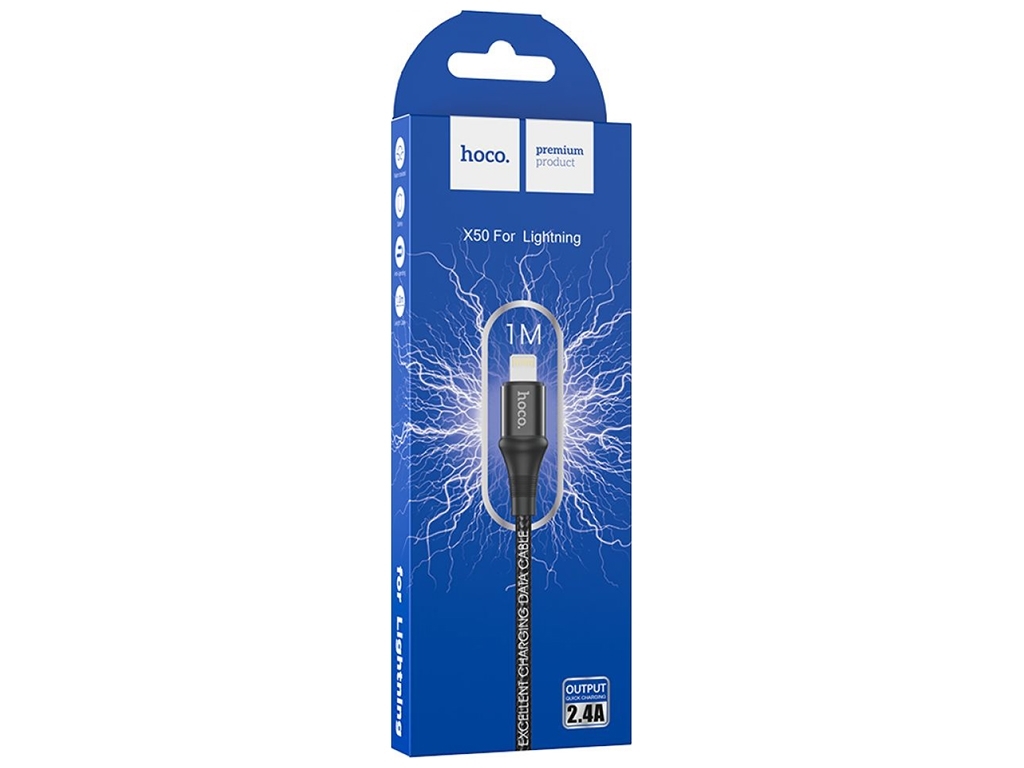 Кабель USB Hoco X50 Excellent Lightning, Чорний