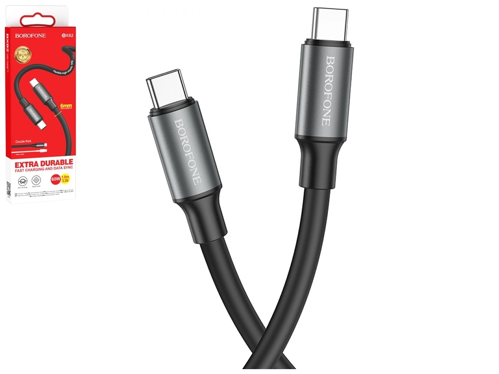 Кабель USB Borofone BX82 60W Type-C to Type-C, Чорний