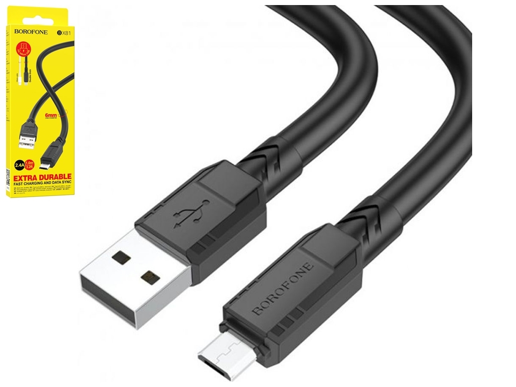 Кабель USB Borofone BX81 Micro, Чорний