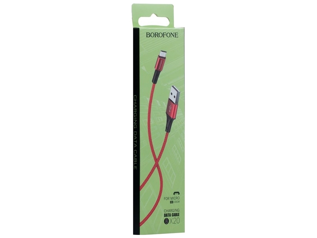 Кабель USB Borofone BX20 Micro М'ята упаковка, Червоний