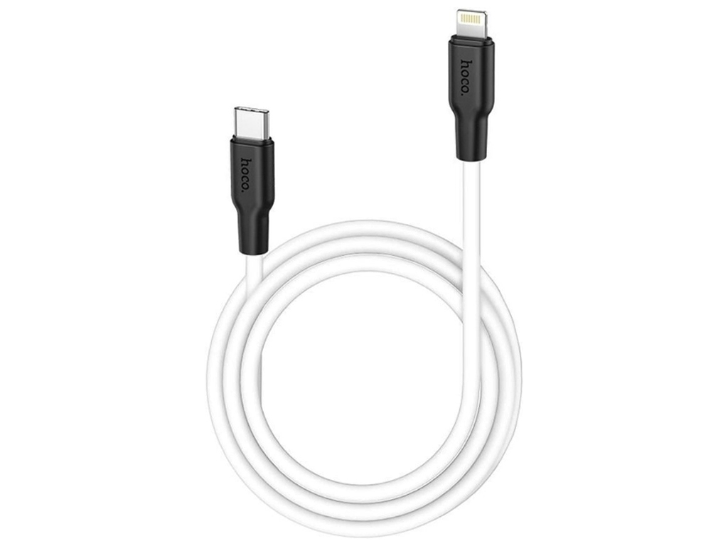 Кабель USB Hoco X21 Plus Silicone PD 20W Type-C to Lightning Колір Чорно-Білий