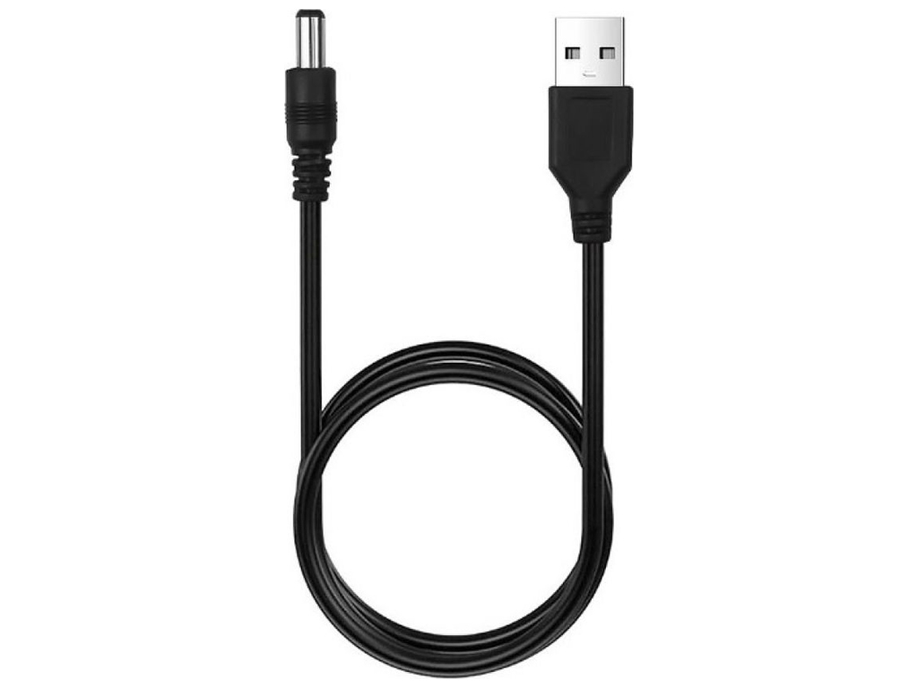 Кабель USB to DC для роутера 5v 5.5x2.1 mm Колір Чорний