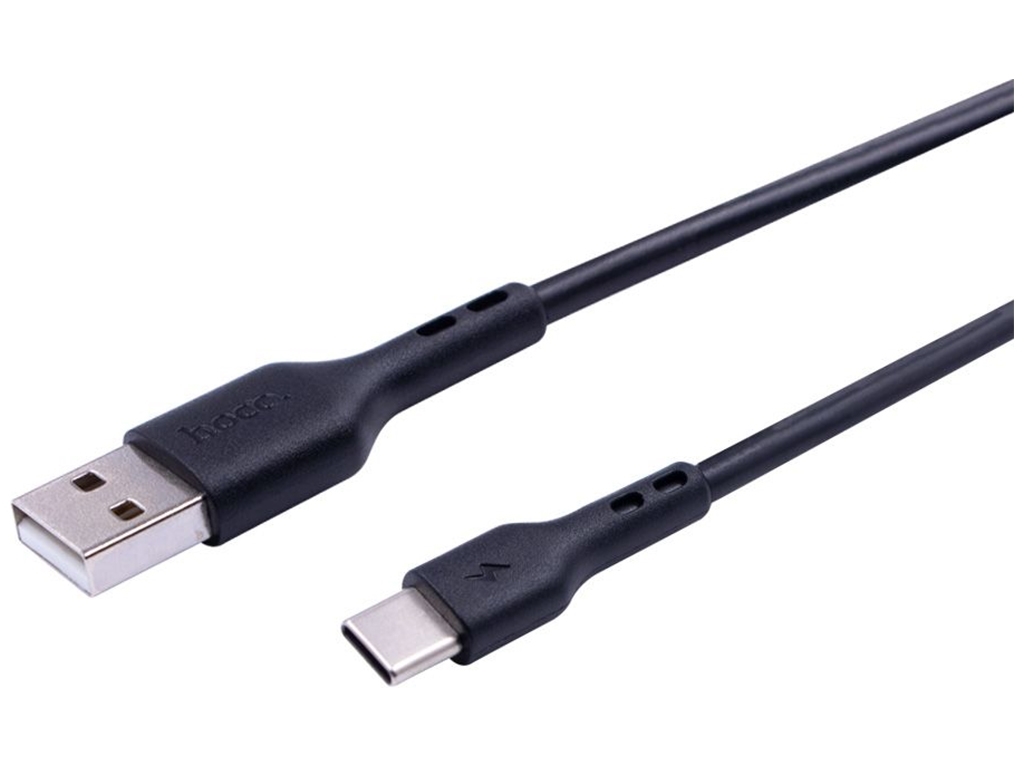 Кабель USB Hoco DU26 Long 8mm Plug Type-C 3A Колір Чорний