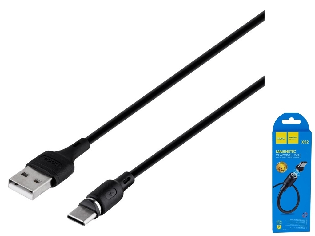 Кабель USB Hoco X52 Sereno magnetic Type-C Цвет Черный