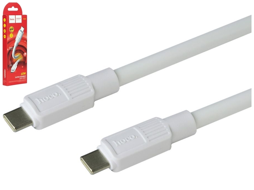 Кабель USB Hoco X84 60W Type-C to Type-C, Білий