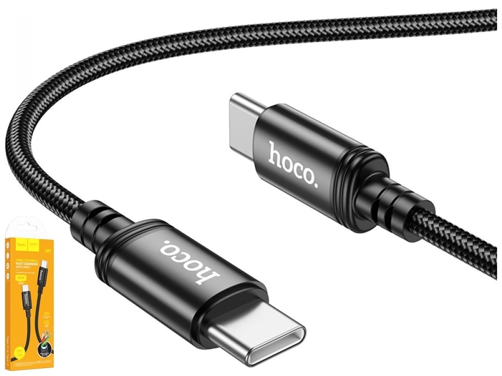 Кабель USB Hoco X89 Wind 60W Type-C to Type-C, Чорний
