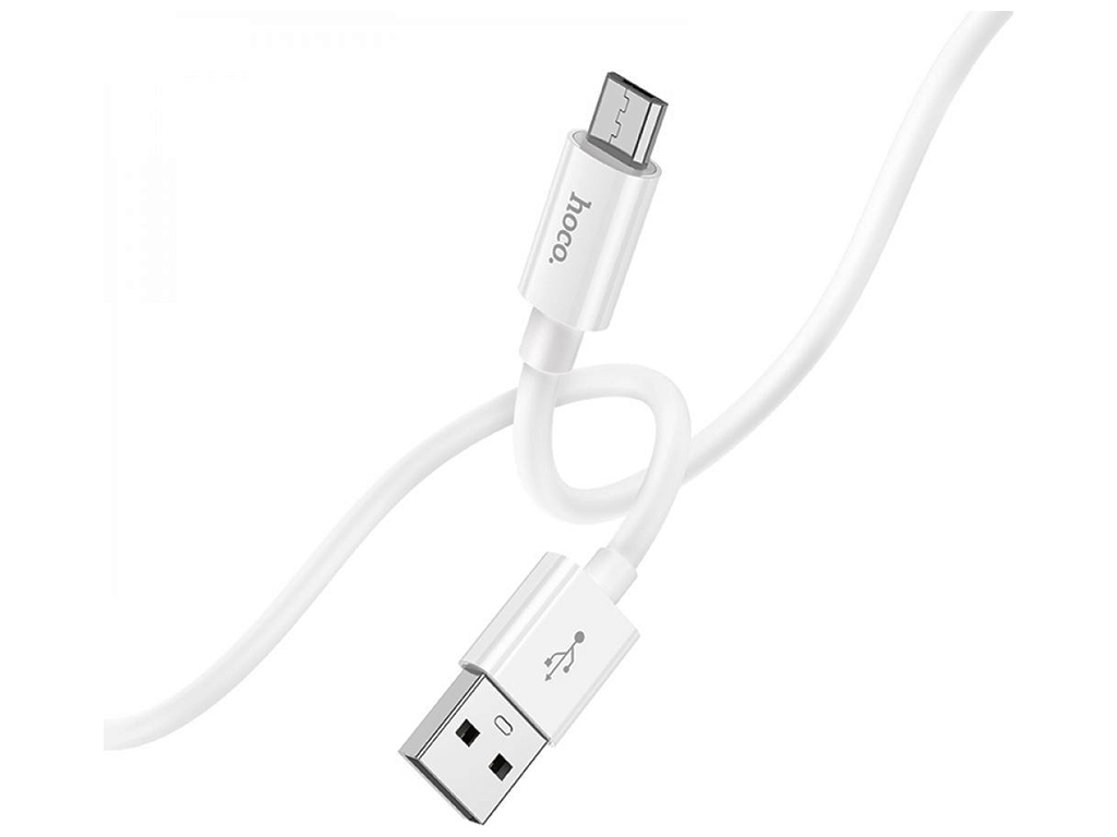Кабель USB Hoco X87 Magic silicone Micro, Бiлий