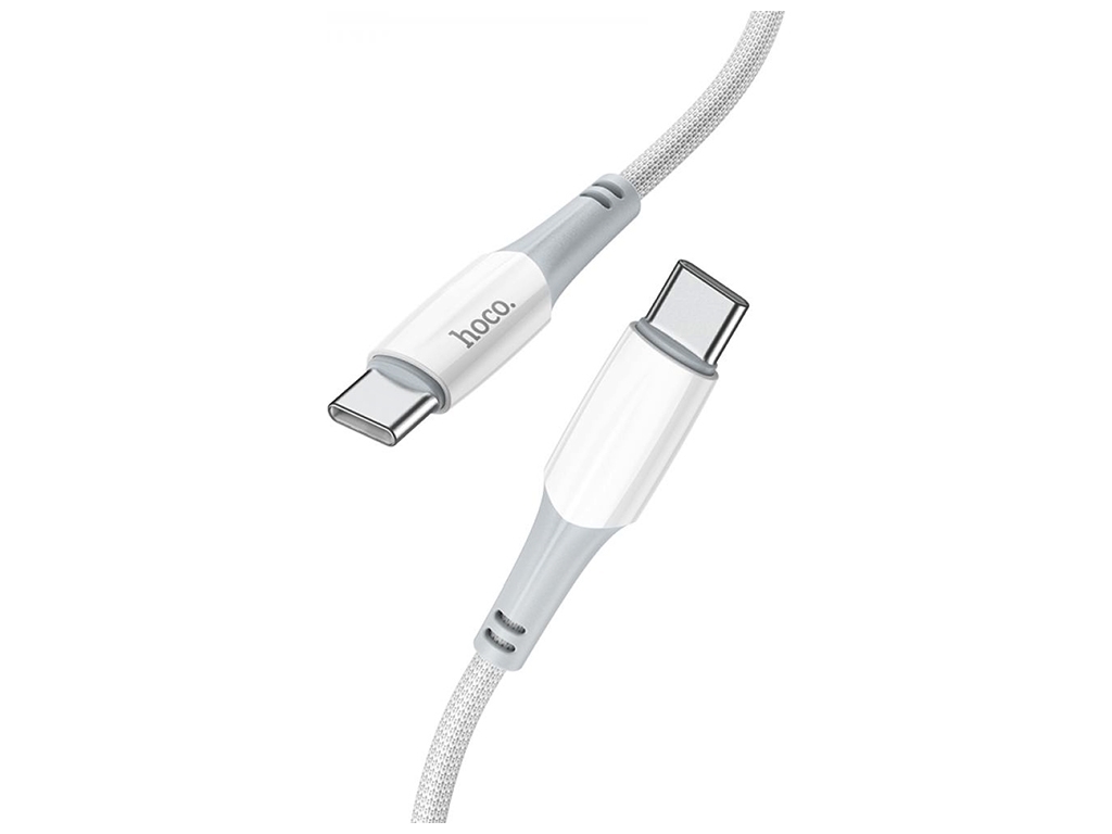 Кабель USB Hoco X70 Ferry 60W Type C to Type C, Бiлий