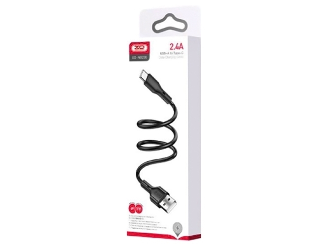 Кабель USB XO NB230 Rock Series Lightning 2.4A, Чёрный