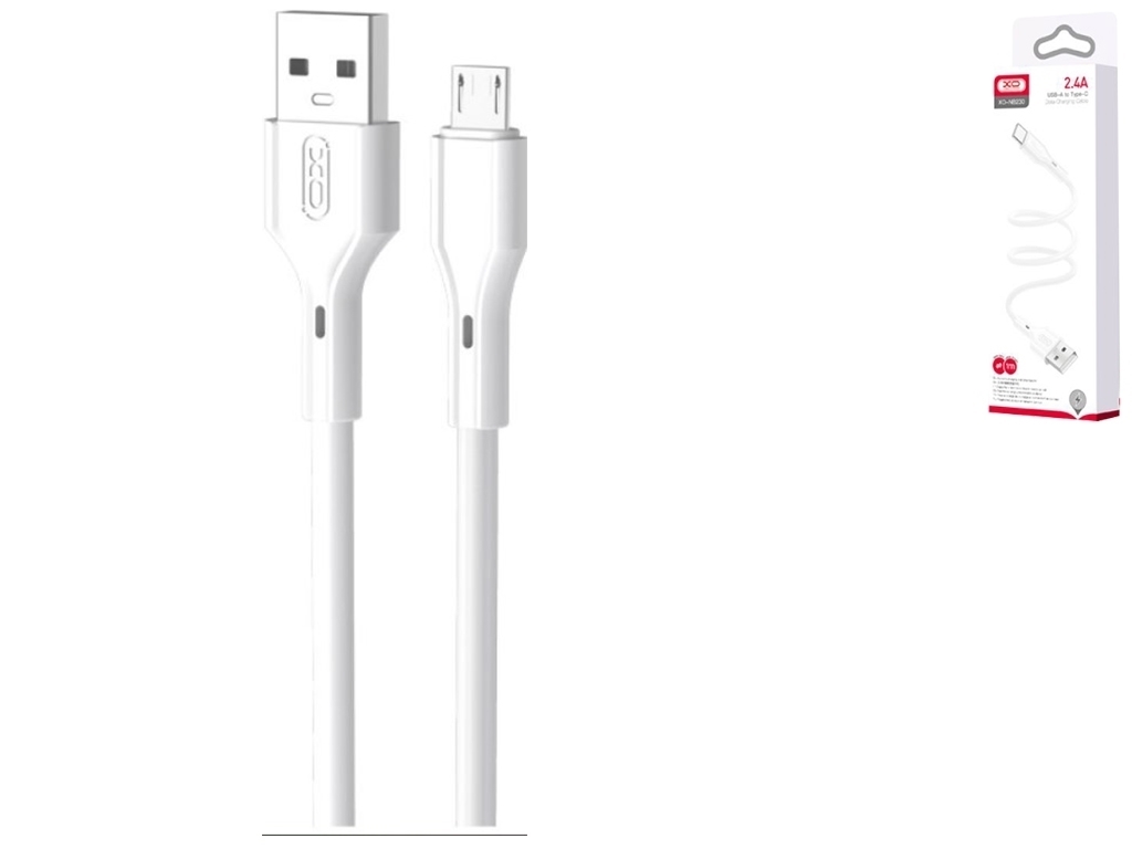 Кабель USB XO NB230 Rock Series Micro 2.4A Цвет Белый