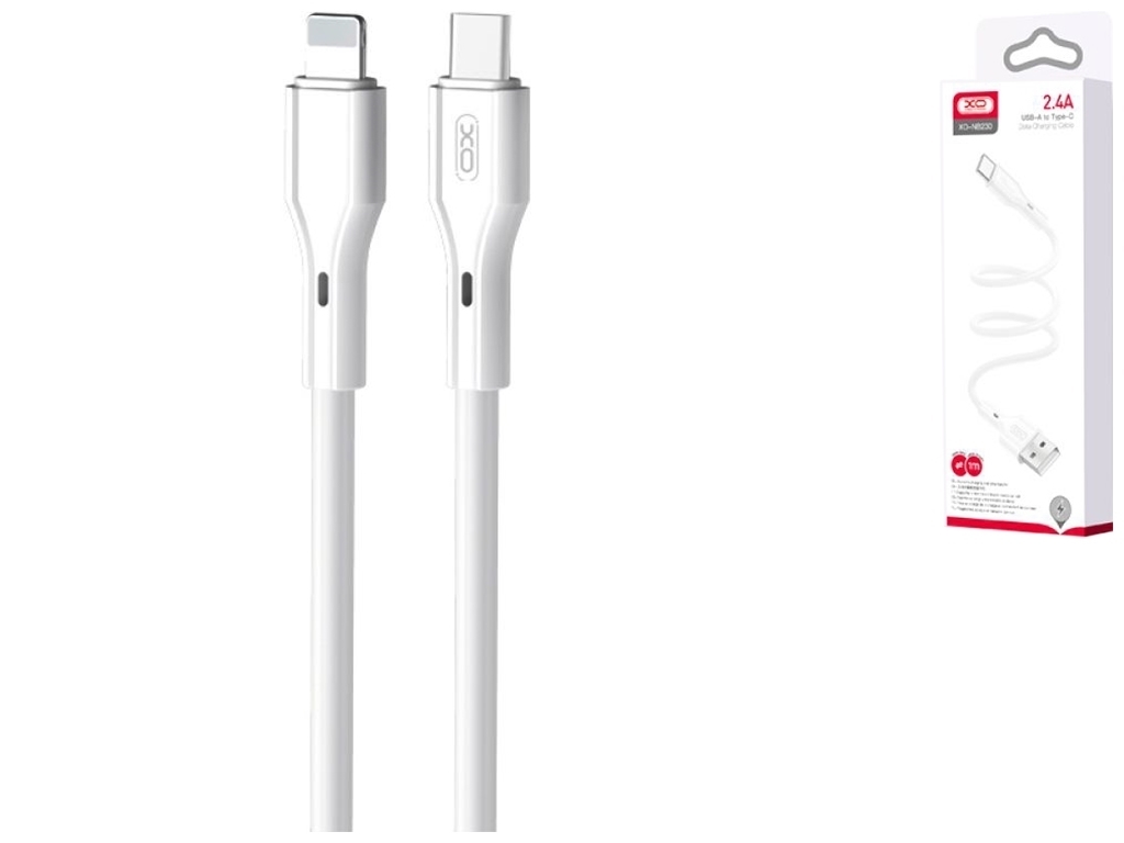 Кабель USB XO NB230 Rock Series Lightning 2.4A, Белый