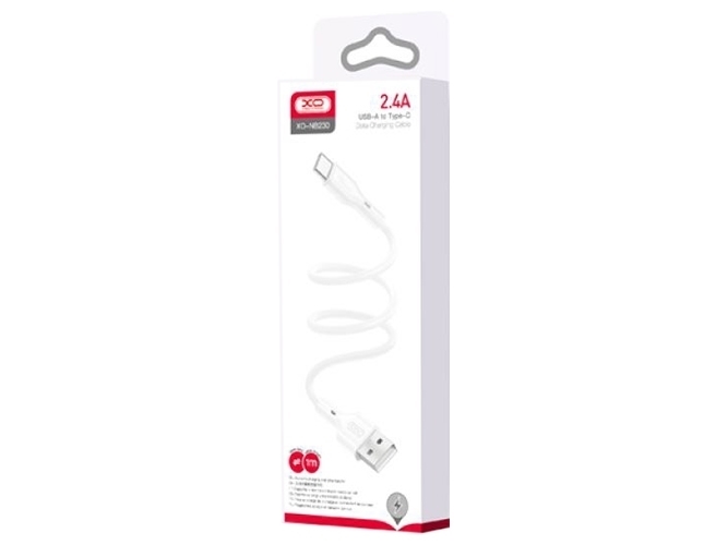 Кабель USB XO NB230 Rock Series Lightning 2.4A, Белый