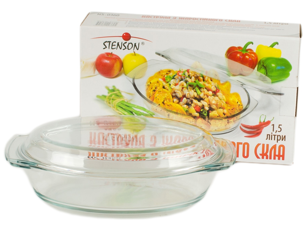 Каструля термоскло овальна "Stenson" 1.5л 280375