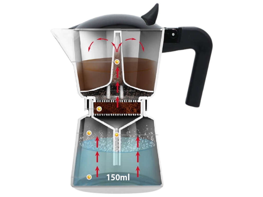 Кавоварка Maestro Espresso Moka, алюмінієва, 150мл