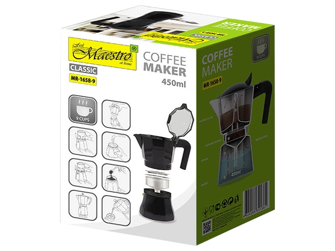 Кавоварка Maestro Espresso Moka, алюмінієва, 450мл