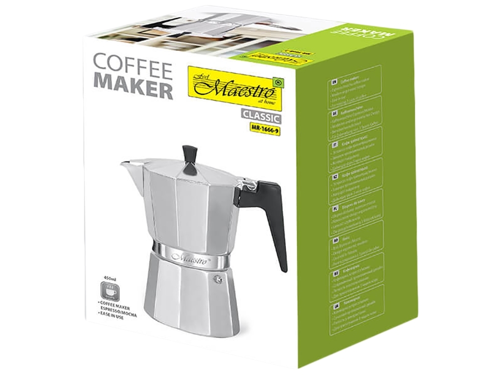Кофеварка Maestro Espresso Moka, алюминивая, 450мл