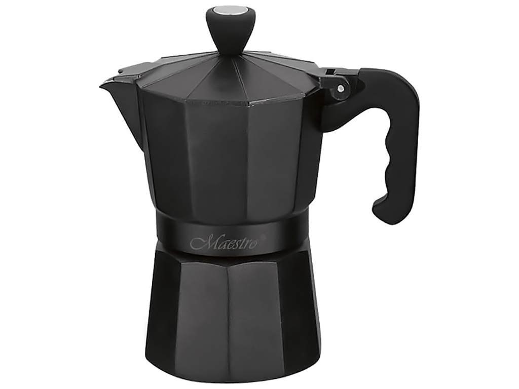 Кавоварка Maestro Espresso Moka, алюмінієва, чорна, 450мл