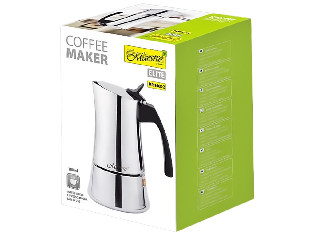 Кофеварка Maestro Espresso Moka, нержавеющая сталь, 100мл